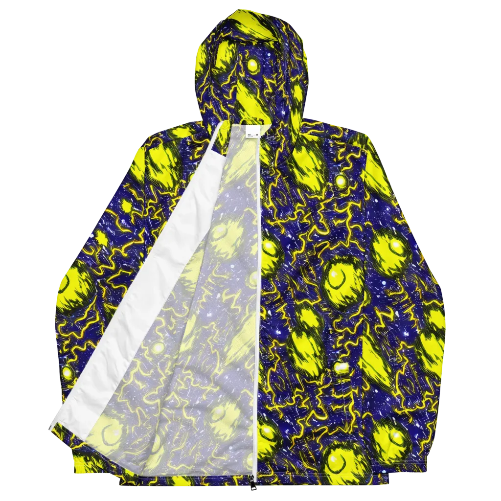 Neon Comet Riot on Men's Windbreaker — Front