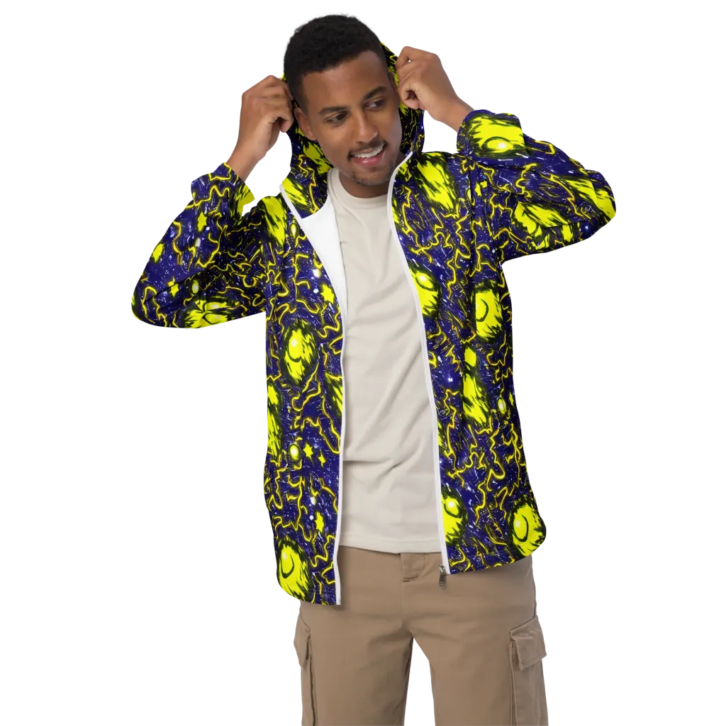 Neon Comet Riot on Men's Windbreaker — Front