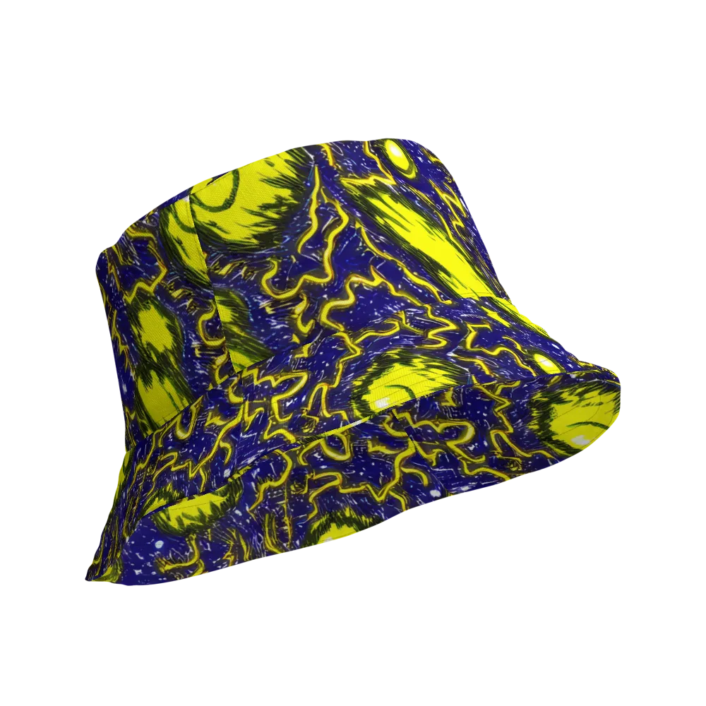 Neon Comet Riot on Reversible Bucket Hat — Product details Outside