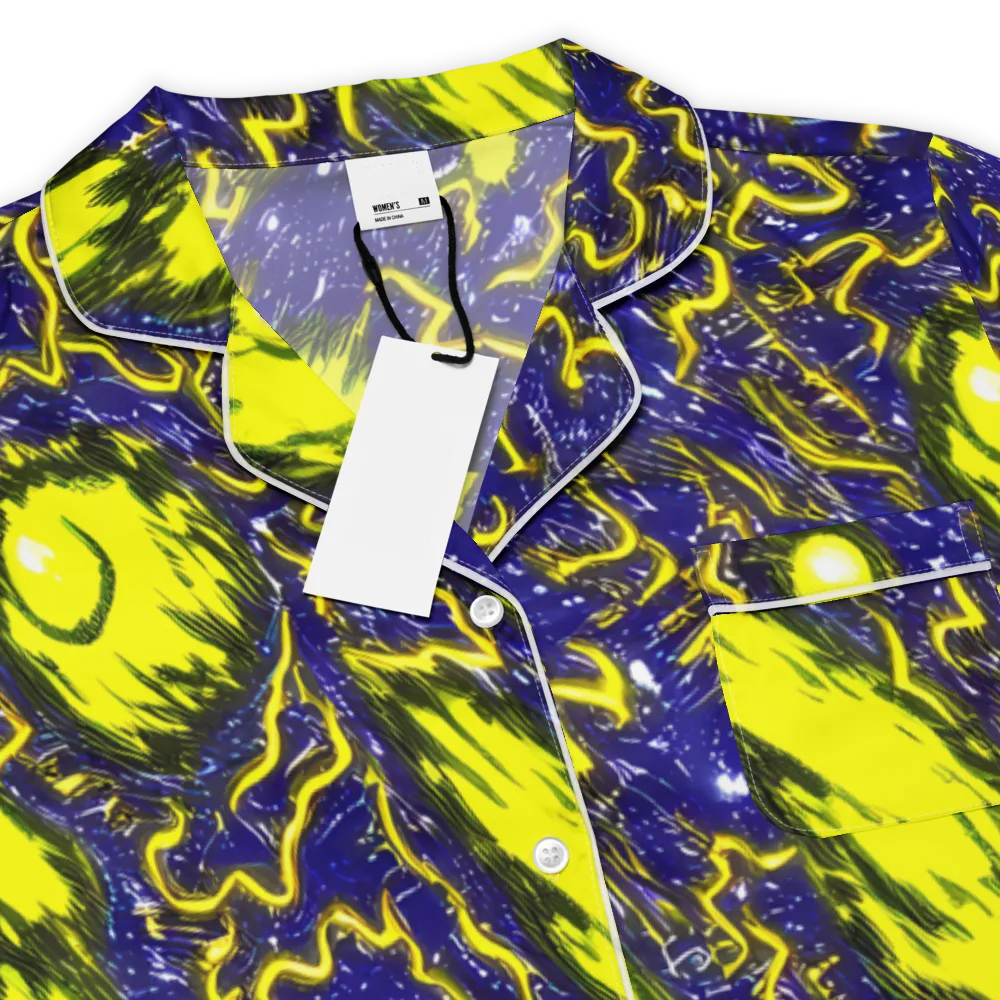 Neon Comet Riot on Women's Short Sleeve Pajama Top — Product details