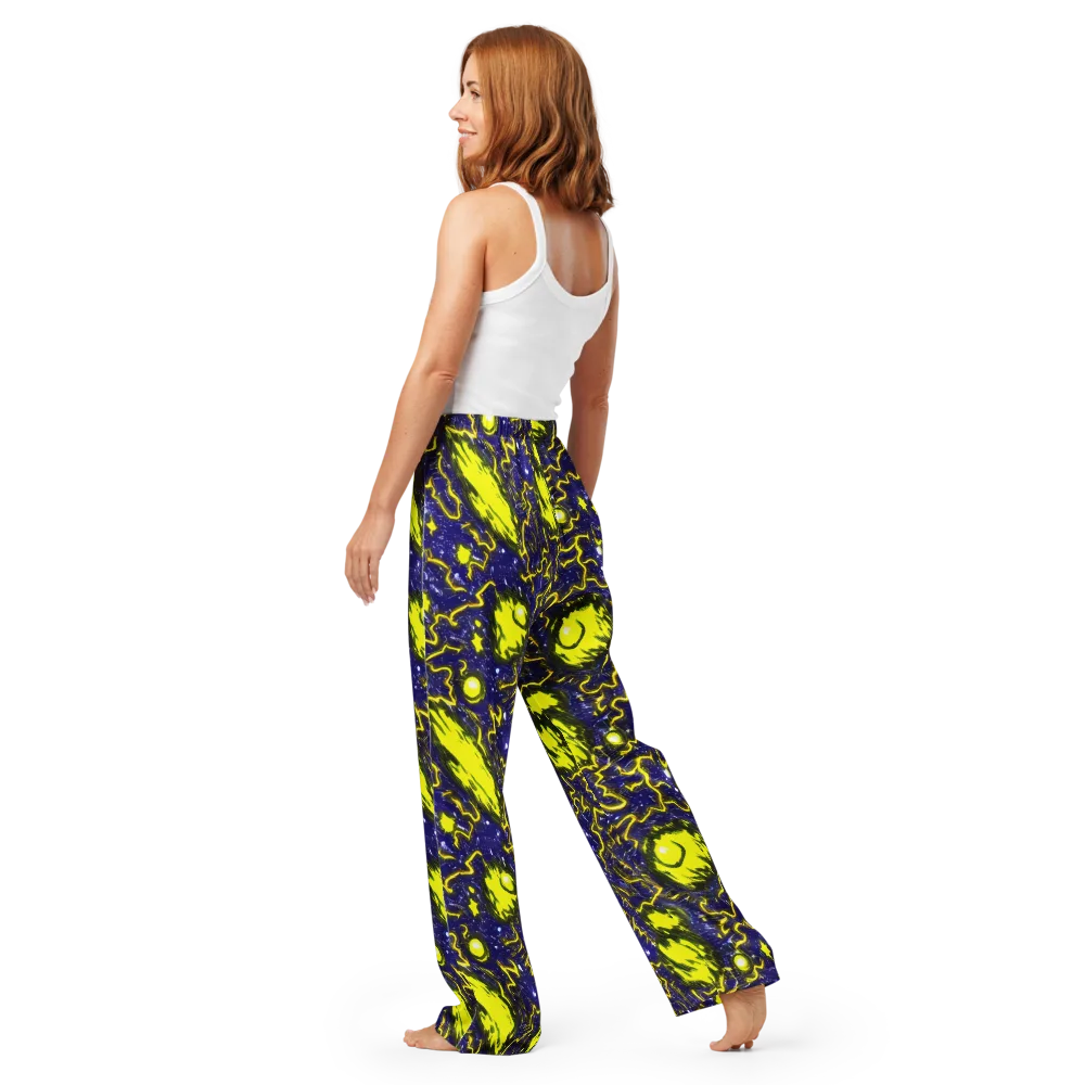 Neon Comet Riot on Women's Pajama Pants — Back