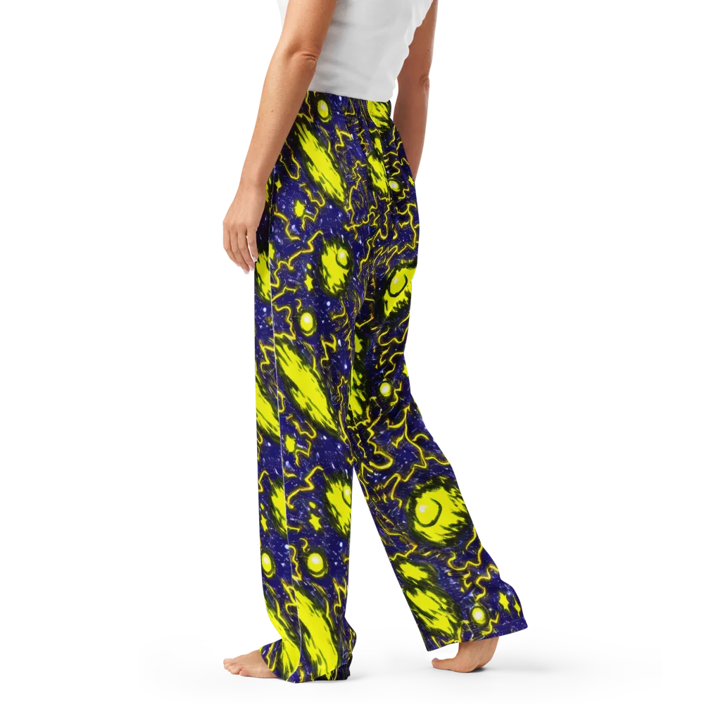 Neon Comet Riot on Women's Pajama Pants — Left