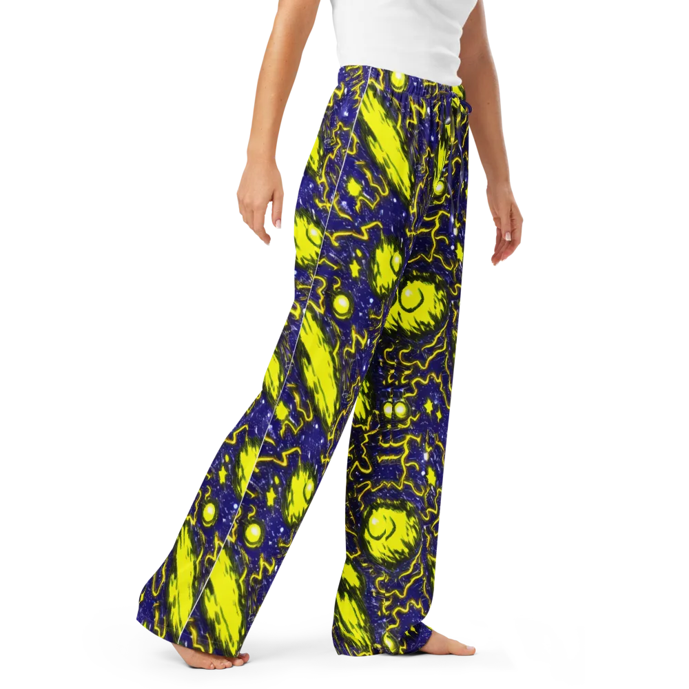 Neon Comet Riot on Women's Pajama Pants — Right Front
