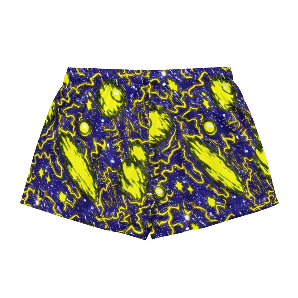 Neon Comet Riot on Women's Pajama Shorts — Back
