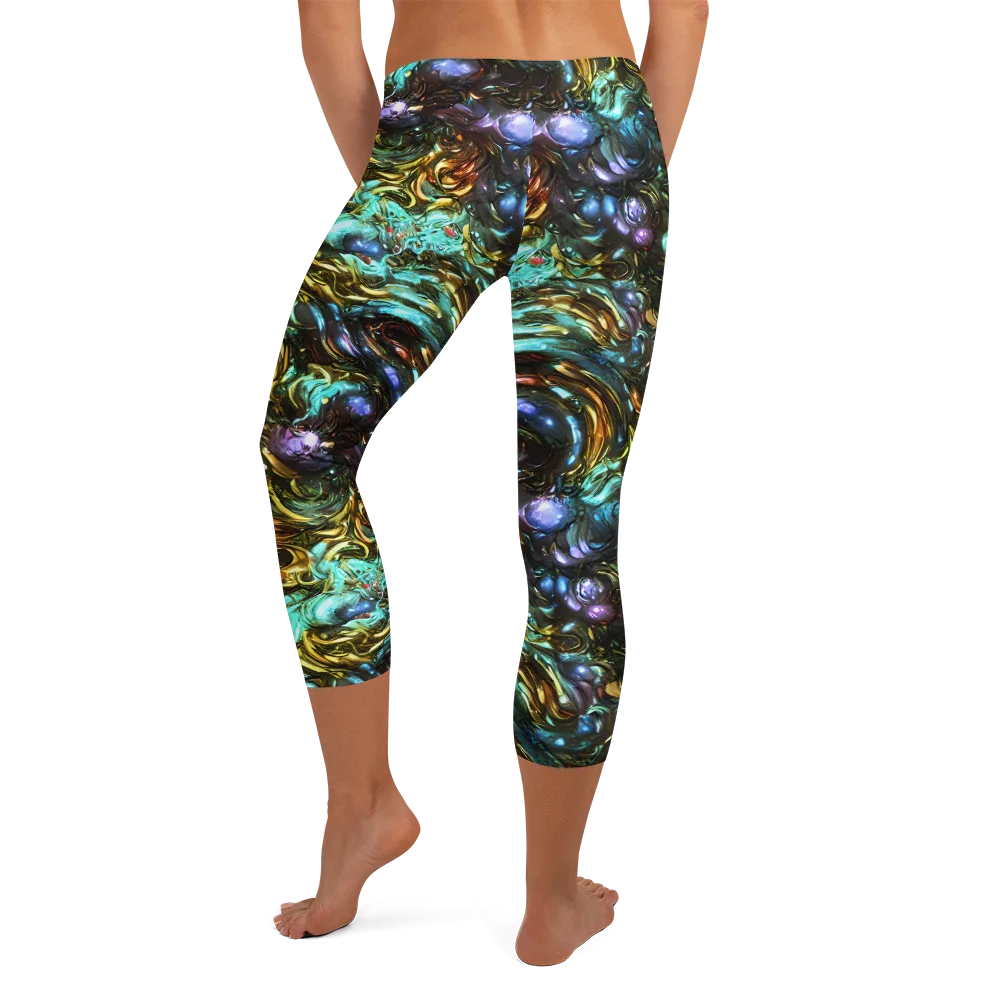 Liquid Dynasty on Capri Leggings — Back