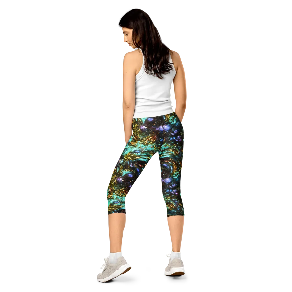 Liquid Dynasty on Capri Leggings — Back