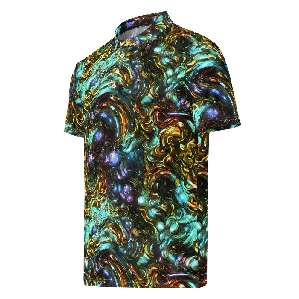 Liquid Dynasty on Men's Slim Fit Polo Shirt — Left Front