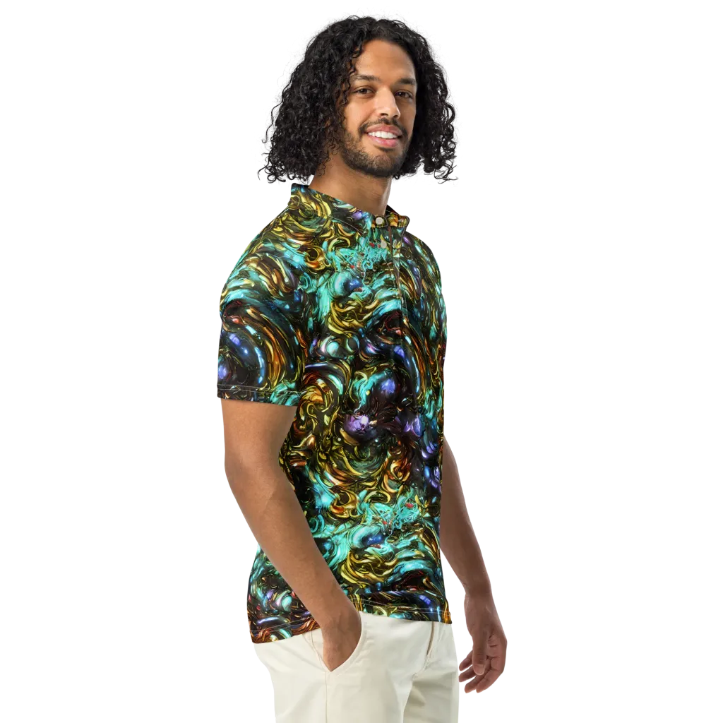 Liquid Dynasty on Men's Slim Fit Polo Shirt — Right Front