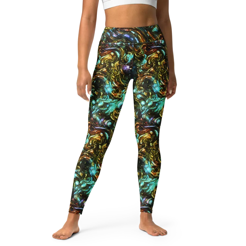Liquid Dynasty on Yoga Leggings — Front