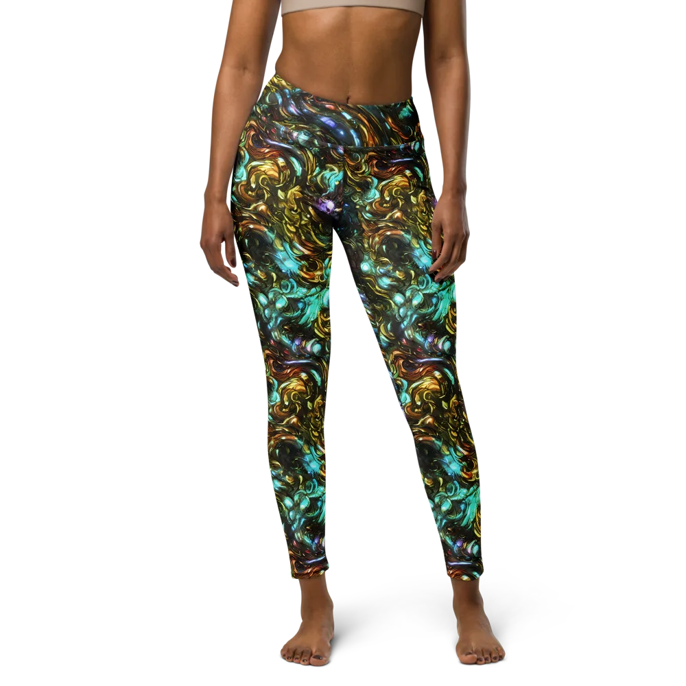 Liquid Dynasty on Yoga Leggings — Front