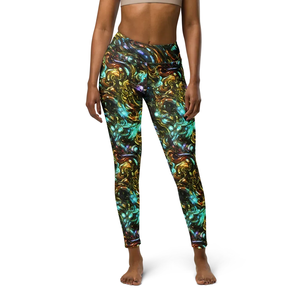 Liquid Dynasty on Yoga Leggings — Front