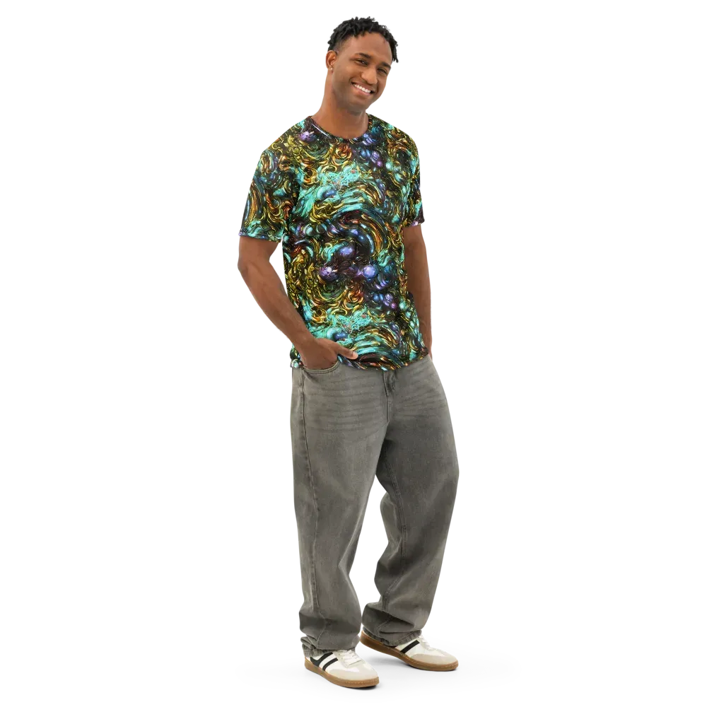 Liquid Dynasty on Men's Cotton Crew Neck T-Shirt — Right Front