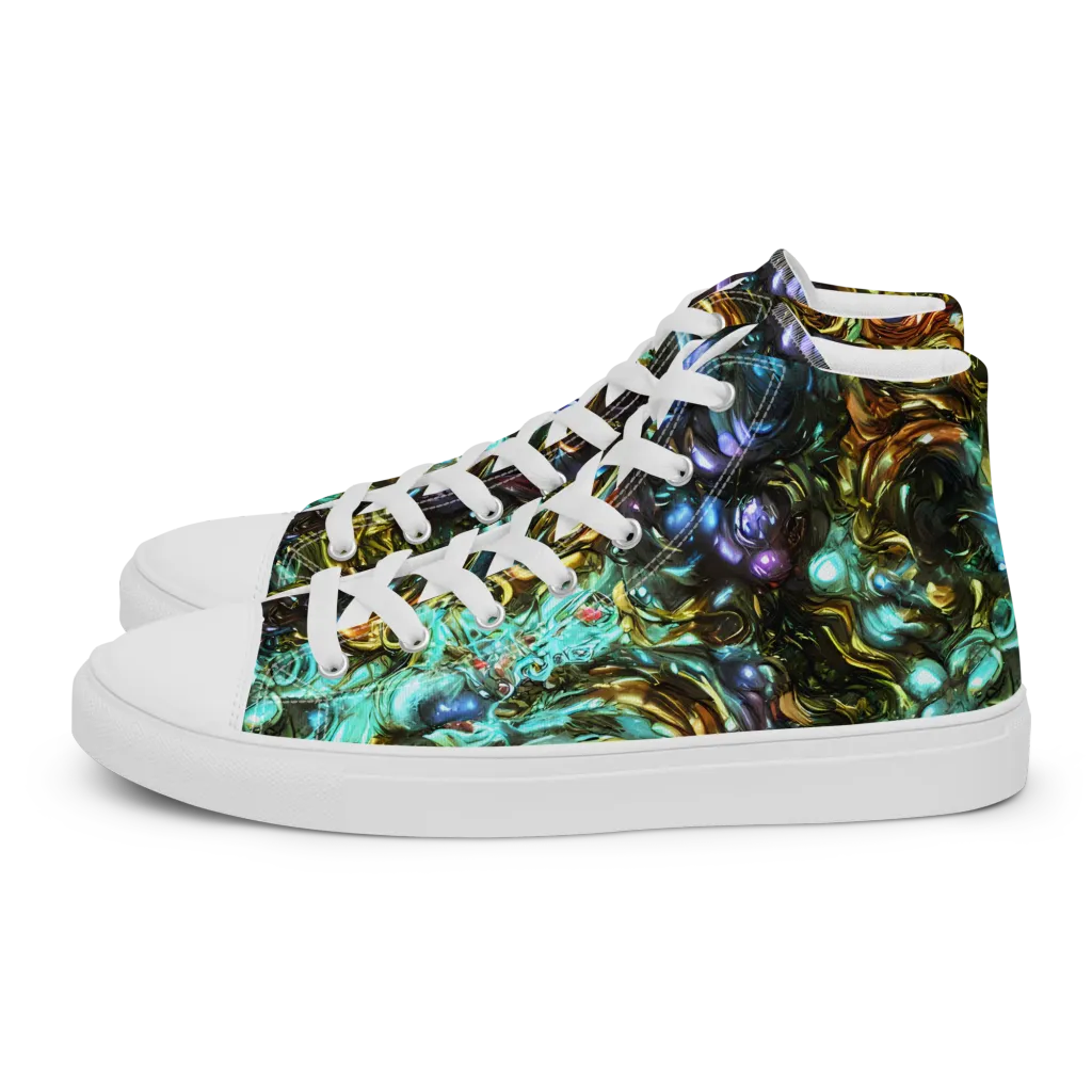Liquid Dynasty on Men's High Top Canvas Shoes — Left