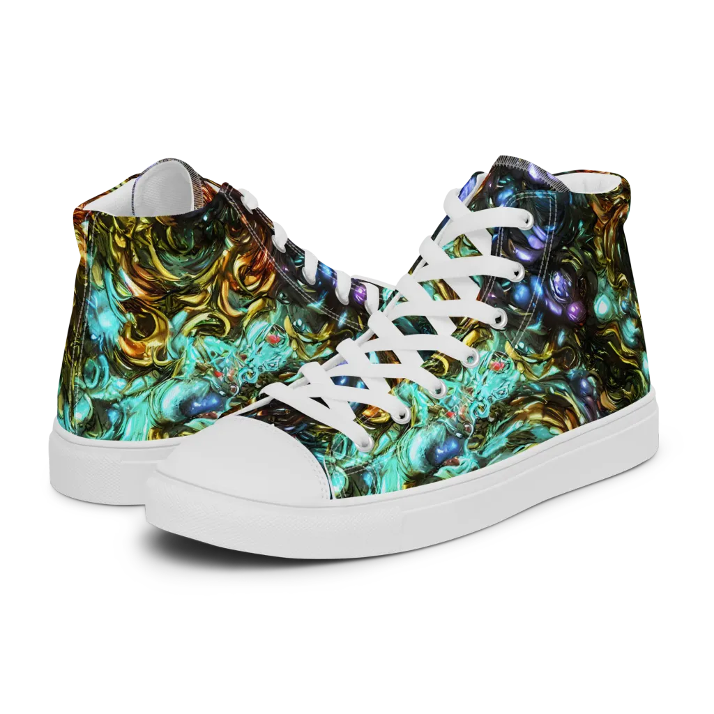Liquid Dynasty on Men's High Top Canvas Shoes — Left