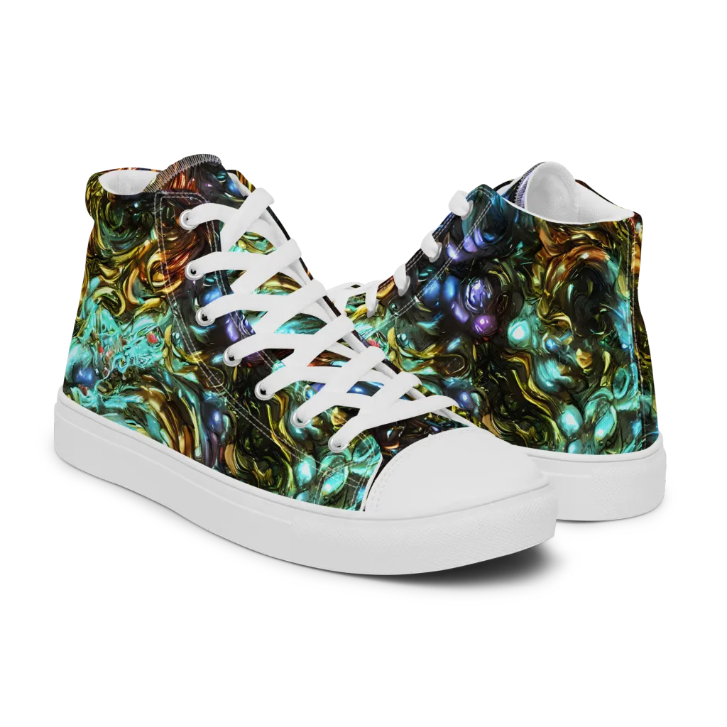 Liquid Dynasty on Men's High Top Canvas Shoes — Right