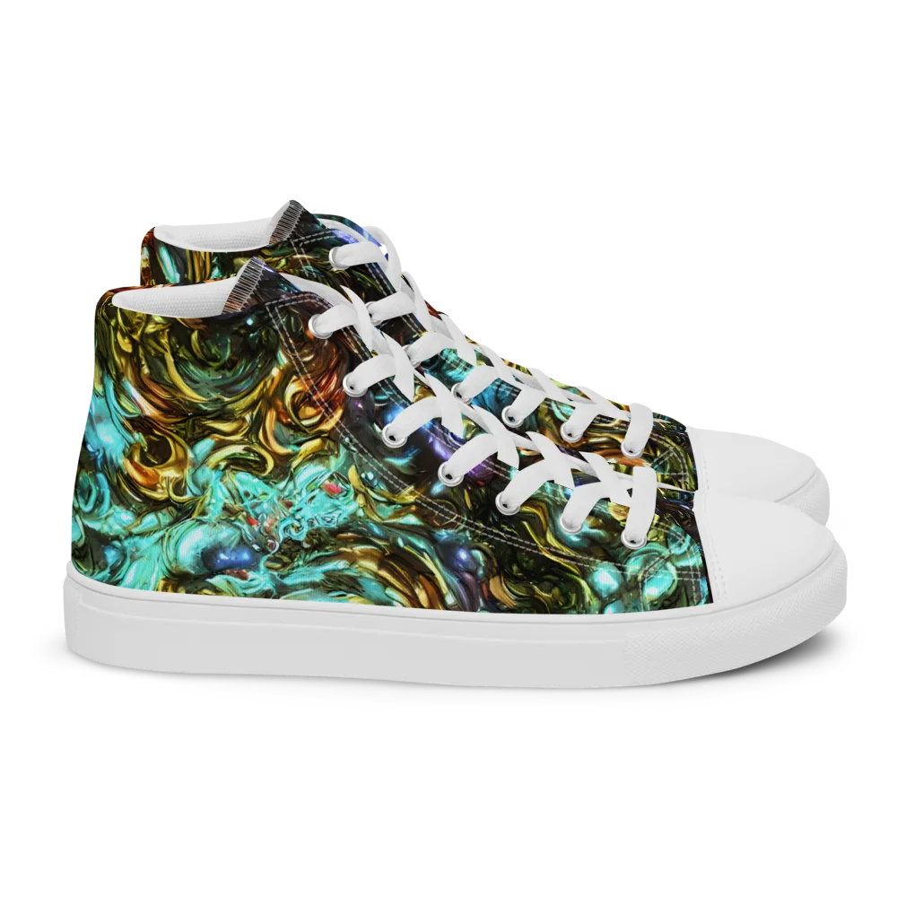 Liquid Dynasty on Women's High Top Canvas Shoes — Right