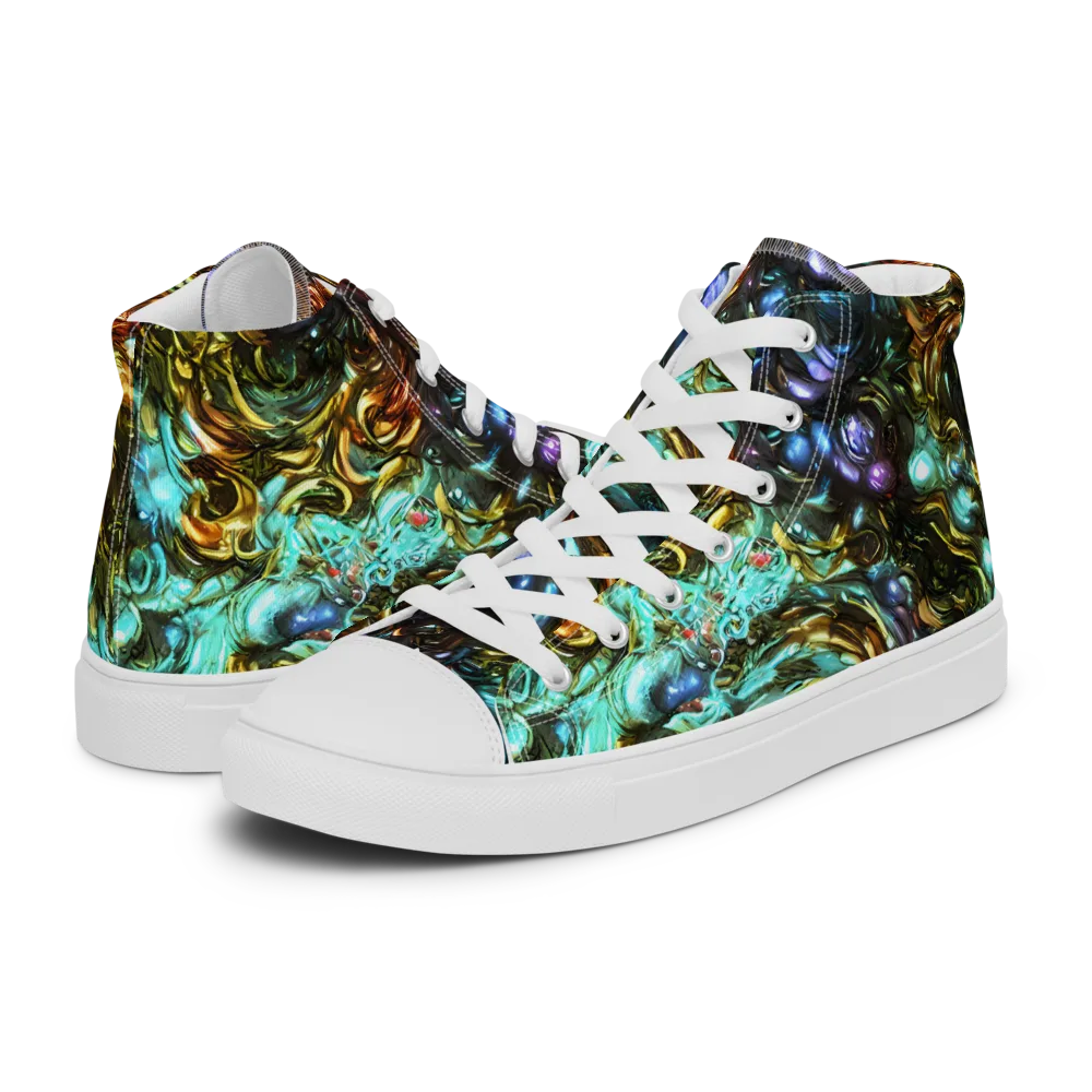 Liquid Dynasty on Women's High Top Canvas Shoes — Left
