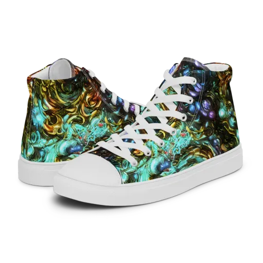 Liquid Dynasty on a Women's High Top Canvas Shoes