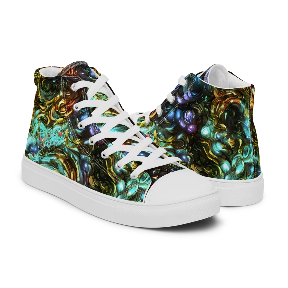 Liquid Dynasty on Women's High Top Canvas Shoes — Right