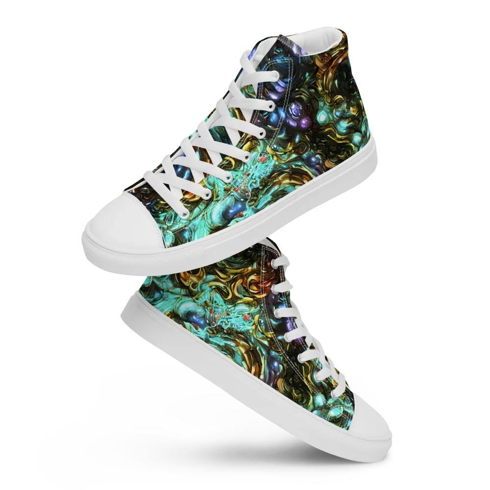Liquid Dynasty on Women's High Top Canvas Shoes — Front