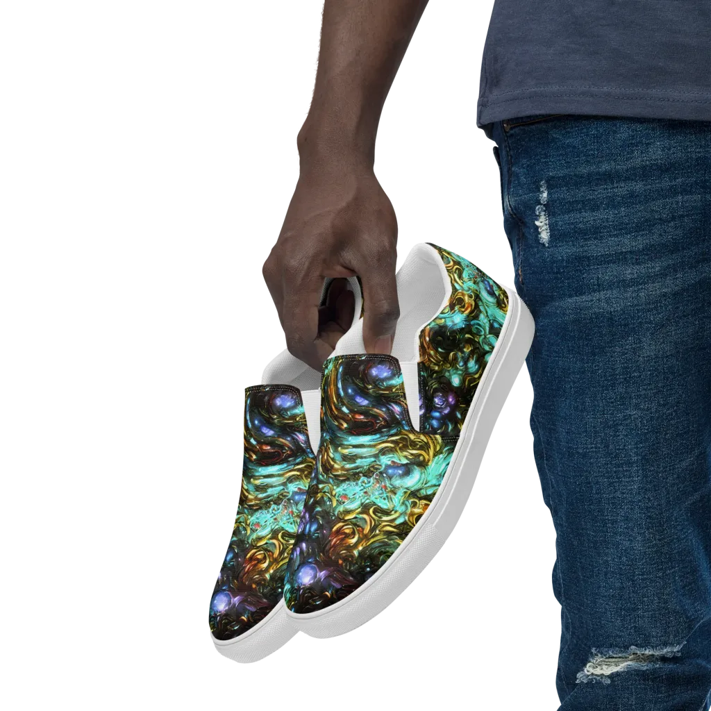 Liquid Dynasty on Men's Slip-On Canvas Shoes — Left Front