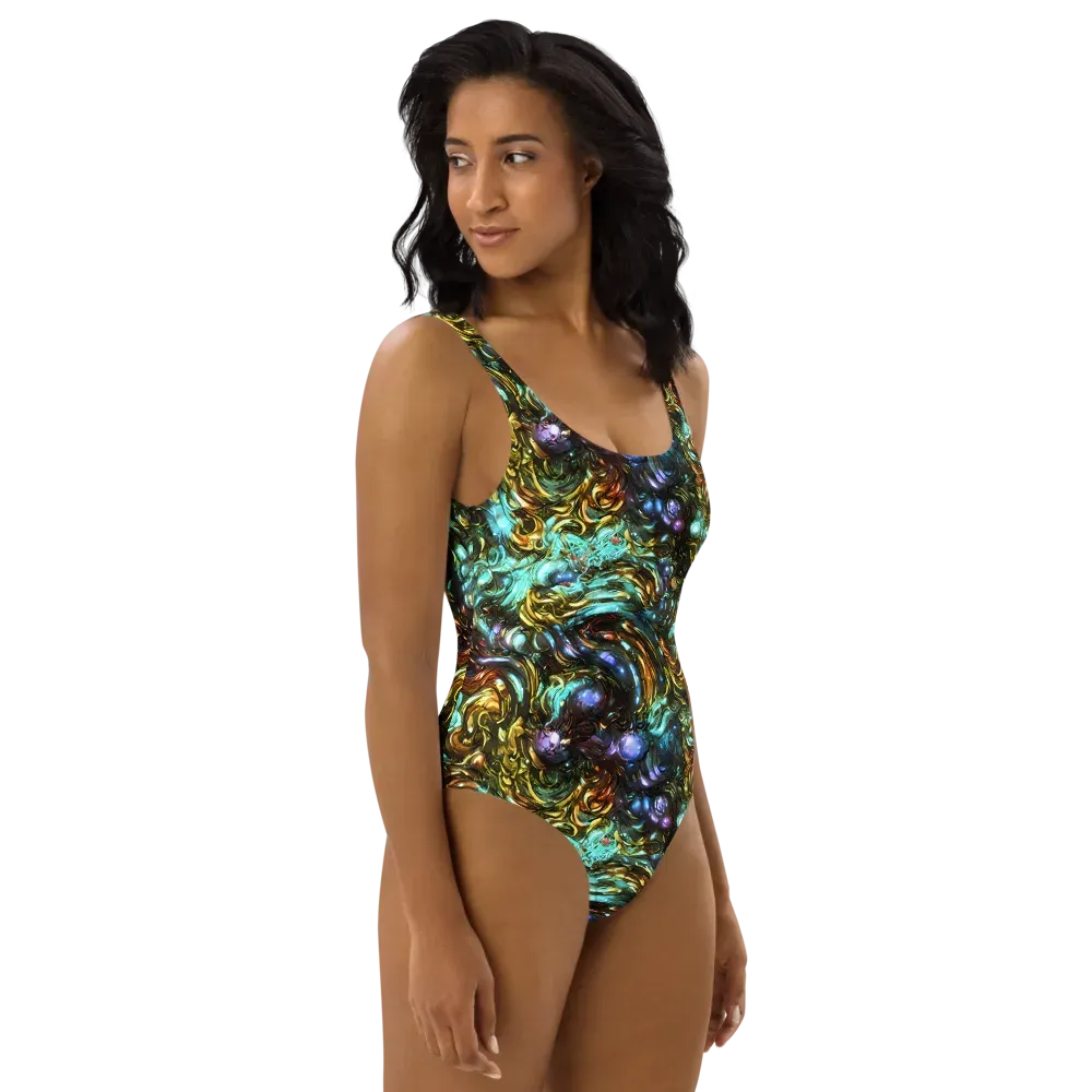 Liquid Dynasty on One-Piece Swimsuit — Right