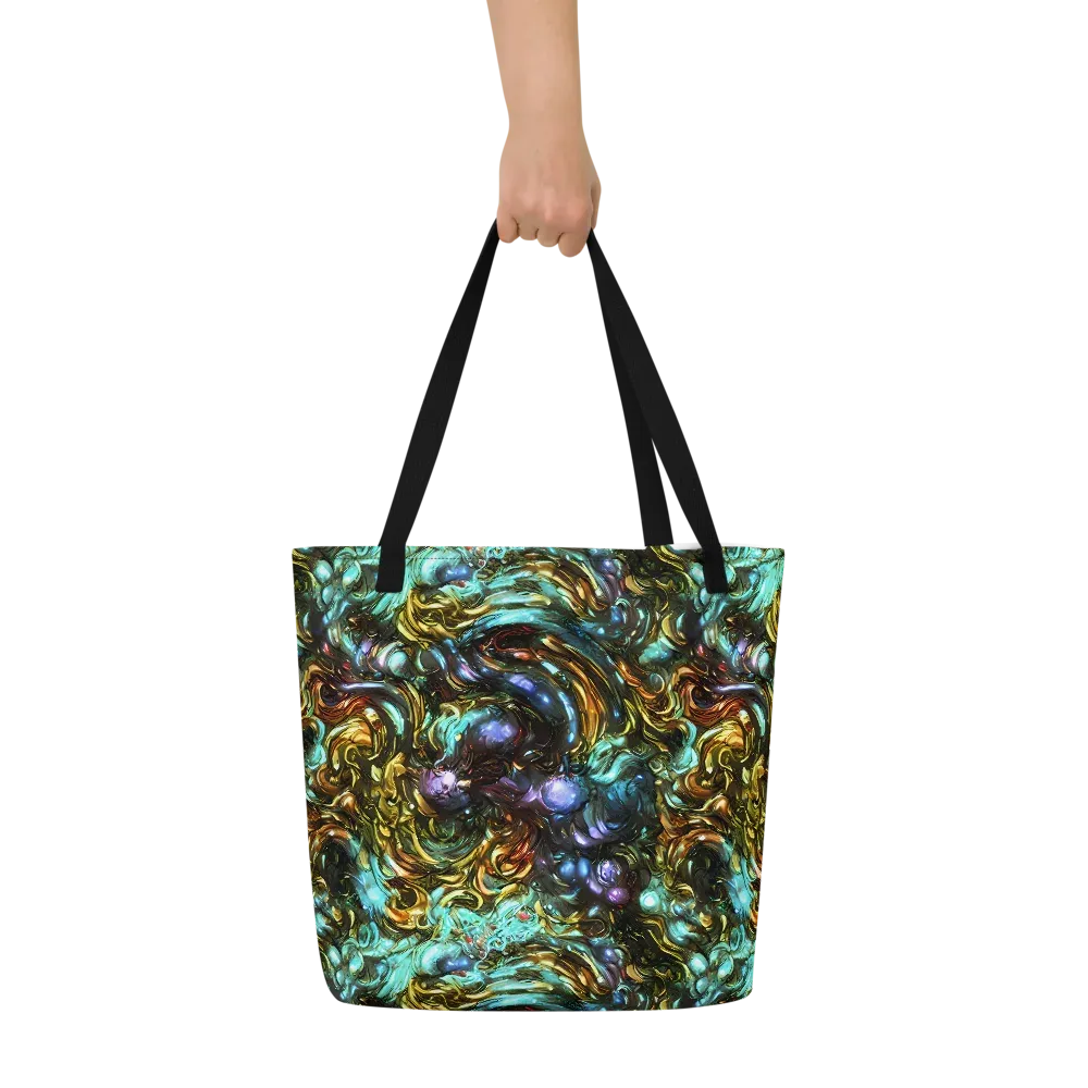 Liquid Dynasty on Large Tote Bag W/ Pocket — Front