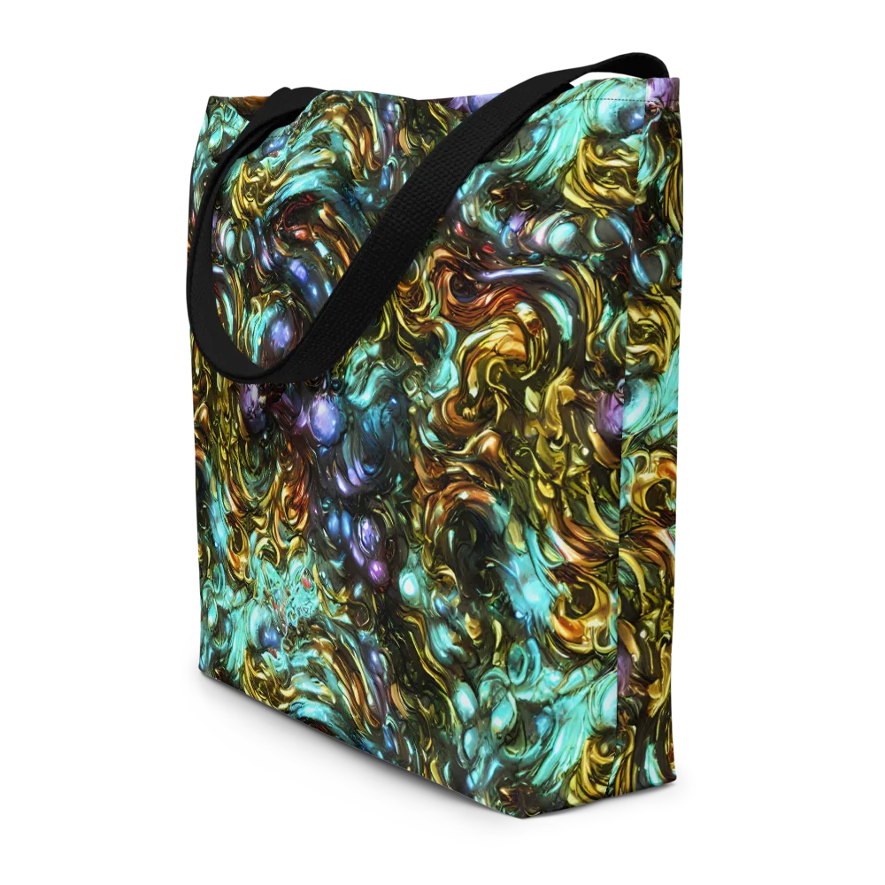 Liquid Dynasty on Large Tote Bag W/ Pocket — Front