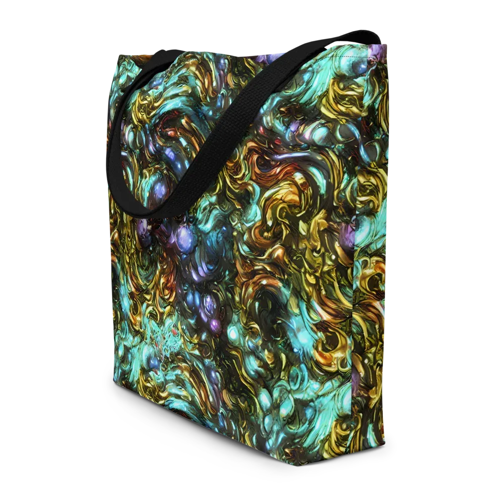 Liquid Dynasty on Large Tote Bag W/ Pocket — Front