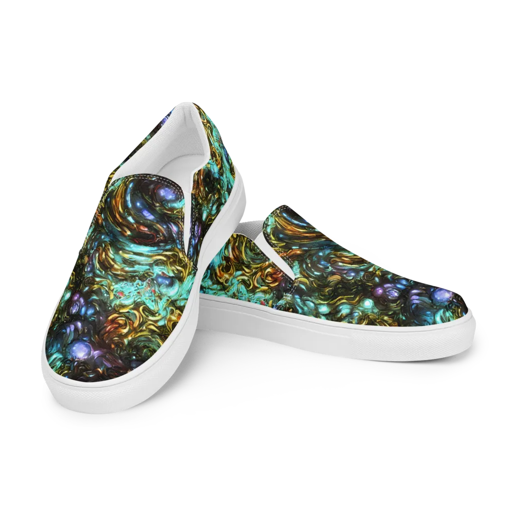 Liquid Dynasty on Women's Slip-On Canvas Shoes — Left Front