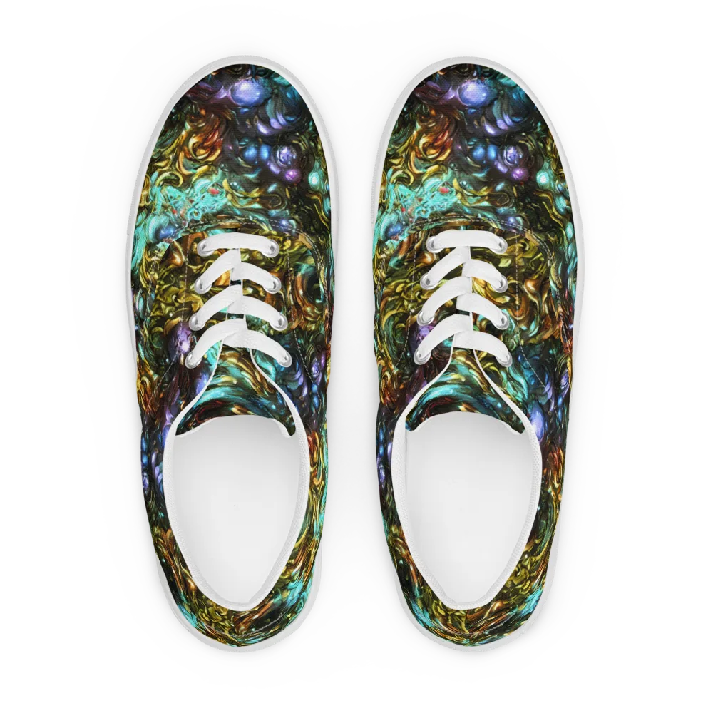 Liquid Dynasty on Men's Lace-Up Canvas Shoes — Front