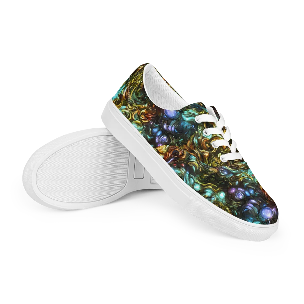 Liquid Dynasty on Men's Lace-Up Canvas Shoes — Right Front