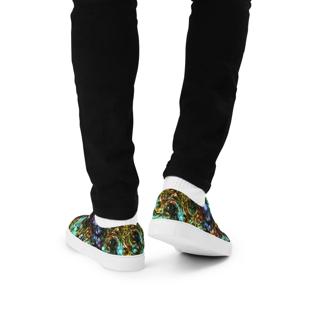 Liquid Dynasty on Men's Lace-Up Canvas Shoes — Back