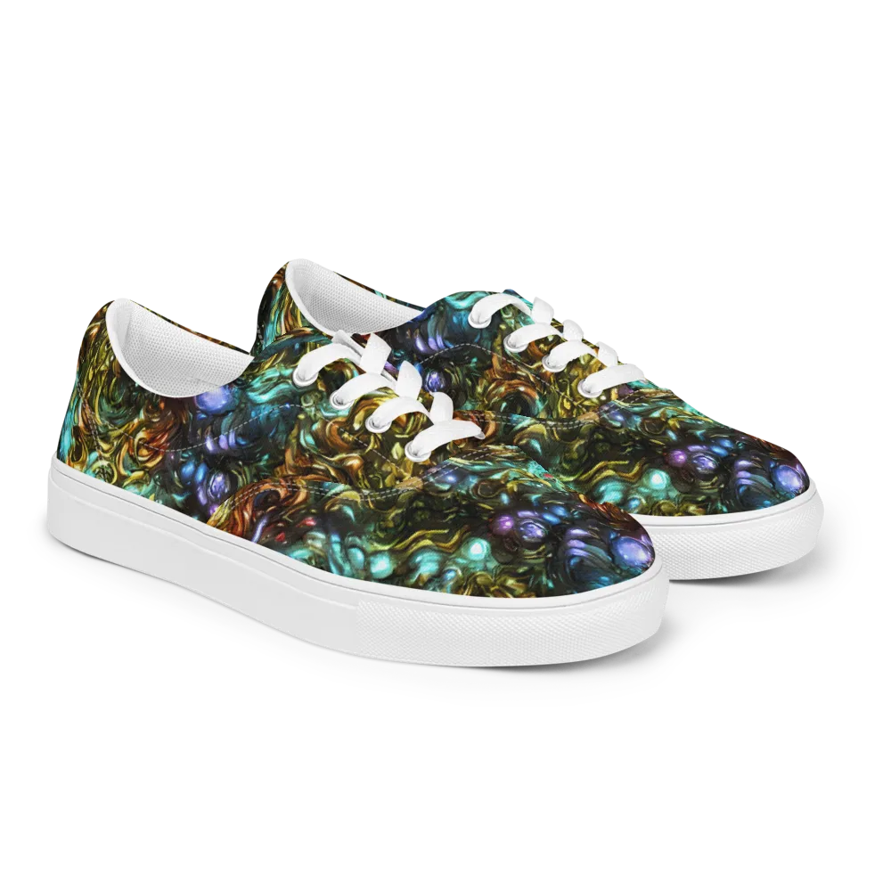 Liquid Dynasty on Men's Lace-Up Canvas Shoes — Right Front
