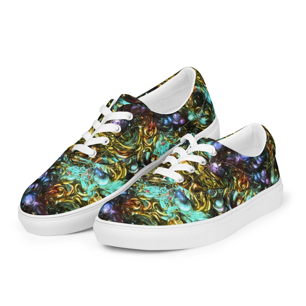 Liquid Dynasty on Men's Lace-Up Canvas Shoes — Left Front