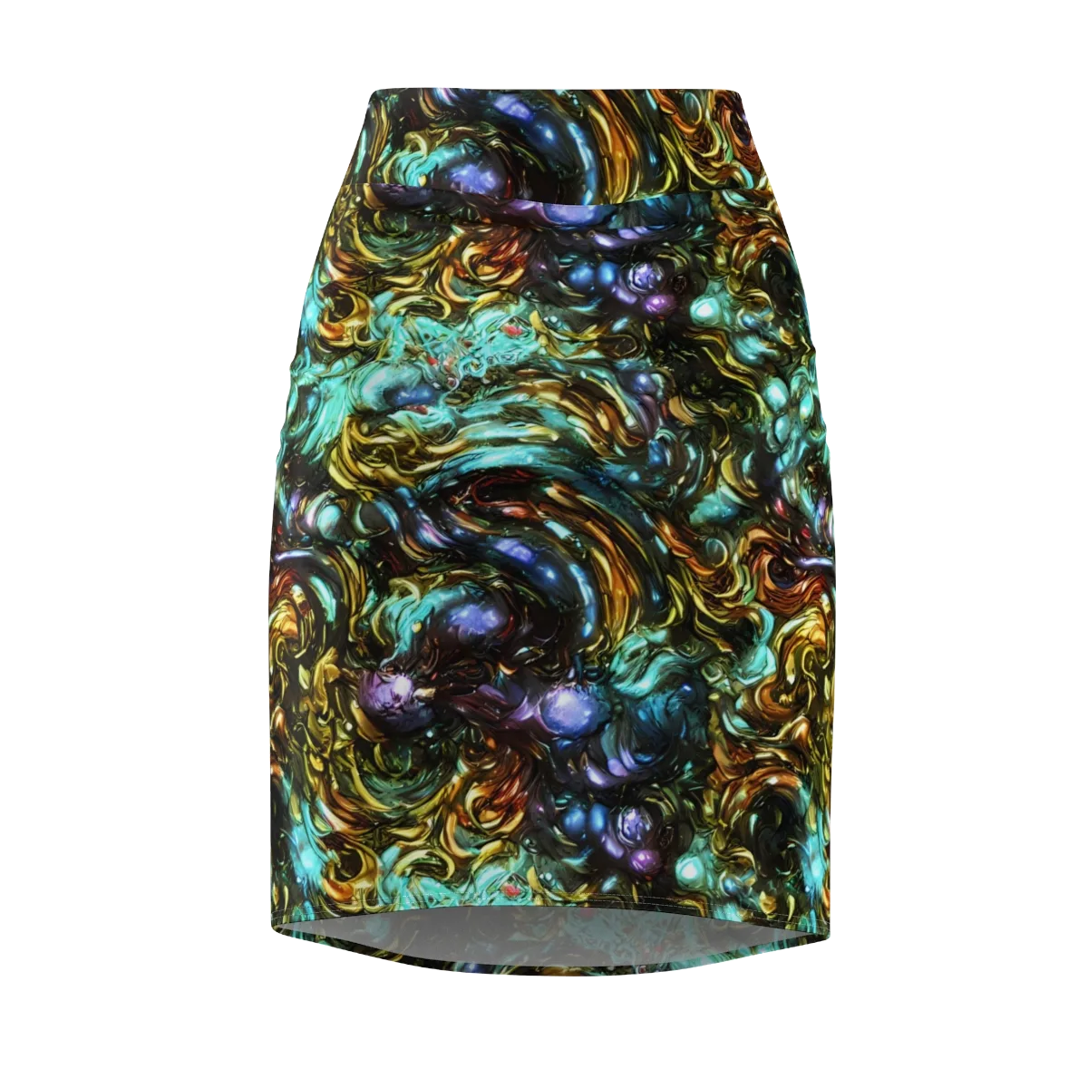 Liquid Dynasty on Pencil Skirt — Front