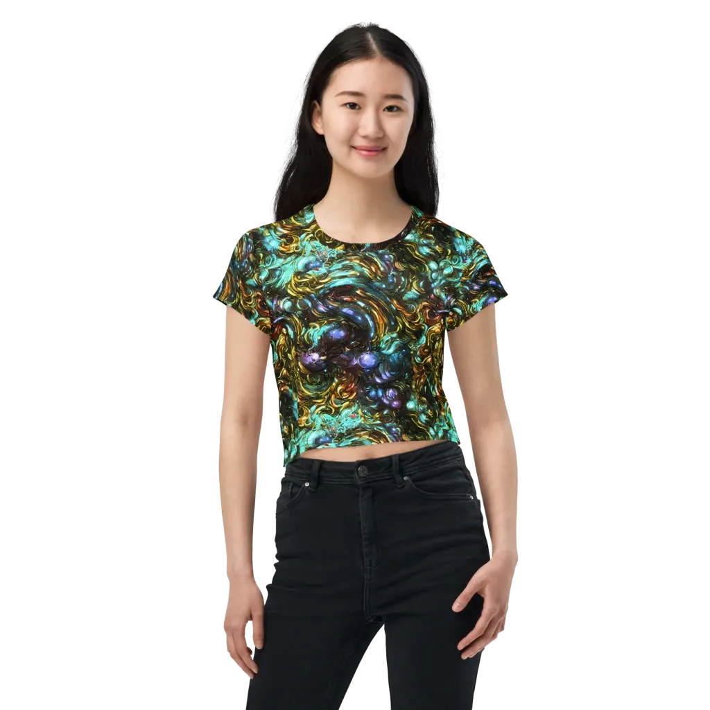 Liquid Dynasty on Crop Tee — Front