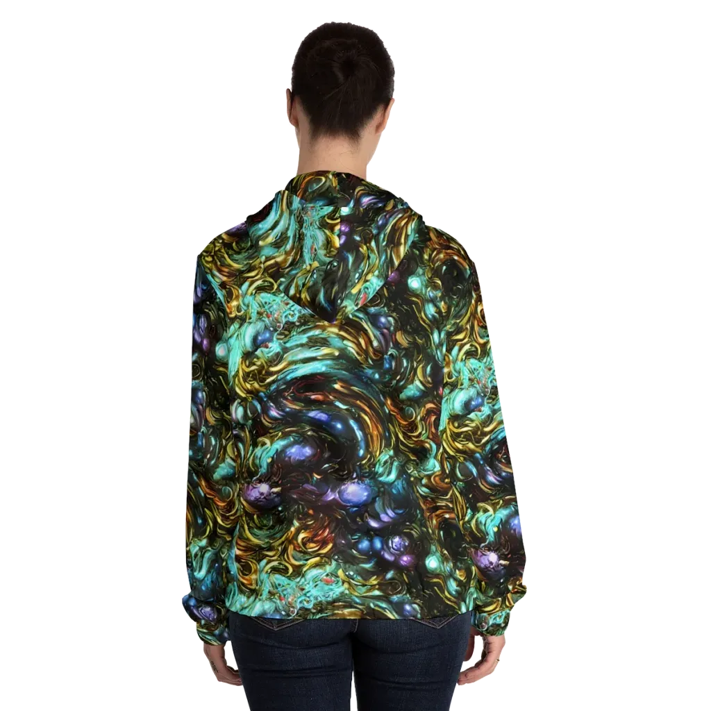 Liquid Dynasty on Women's Full-Zip Hoodie — Back On Person