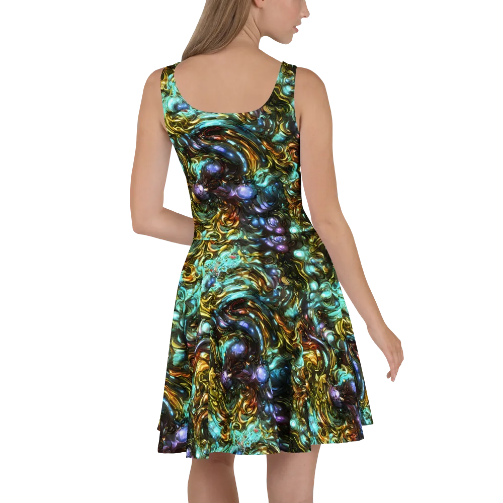 Liquid Dynasty on Skater Dress — Back