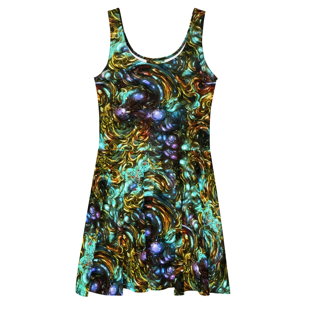 Liquid Dynasty on Skater Dress — Front