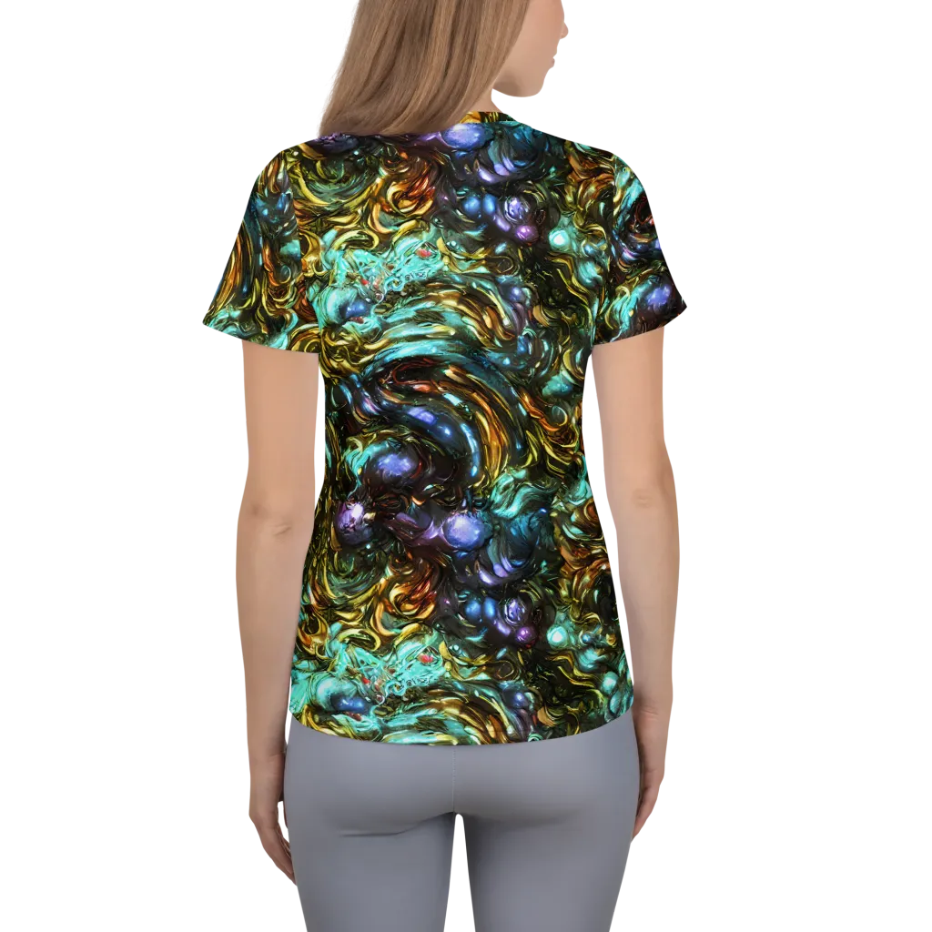 Liquid Dynasty on Women's Athletic T-Shirt — Back