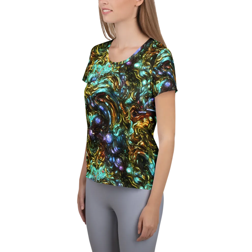 Liquid Dynasty on Women's Athletic T-Shirt — Left