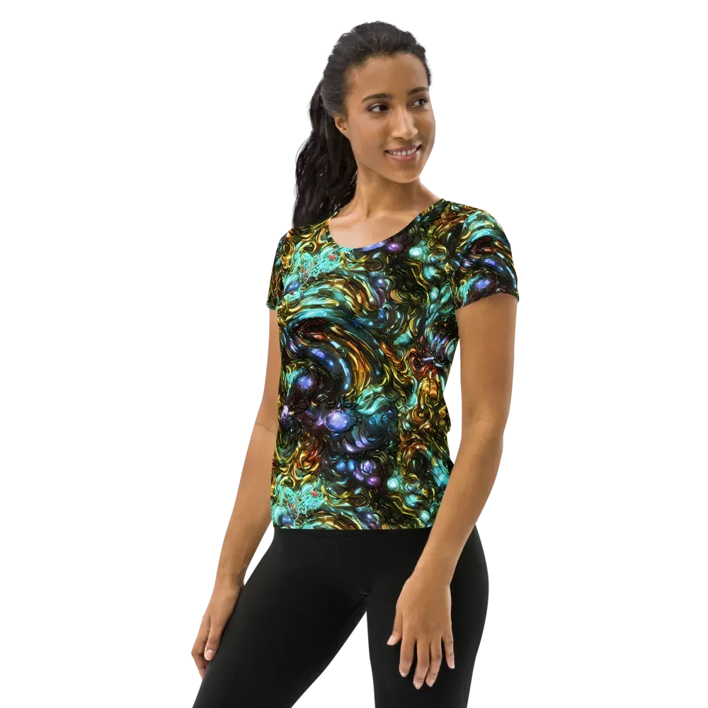 Liquid Dynasty on Women's Athletic T-Shirt — Left