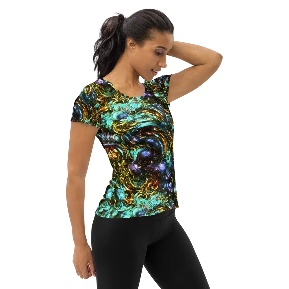 Liquid Dynasty on Women's Athletic T-Shirt — Right
