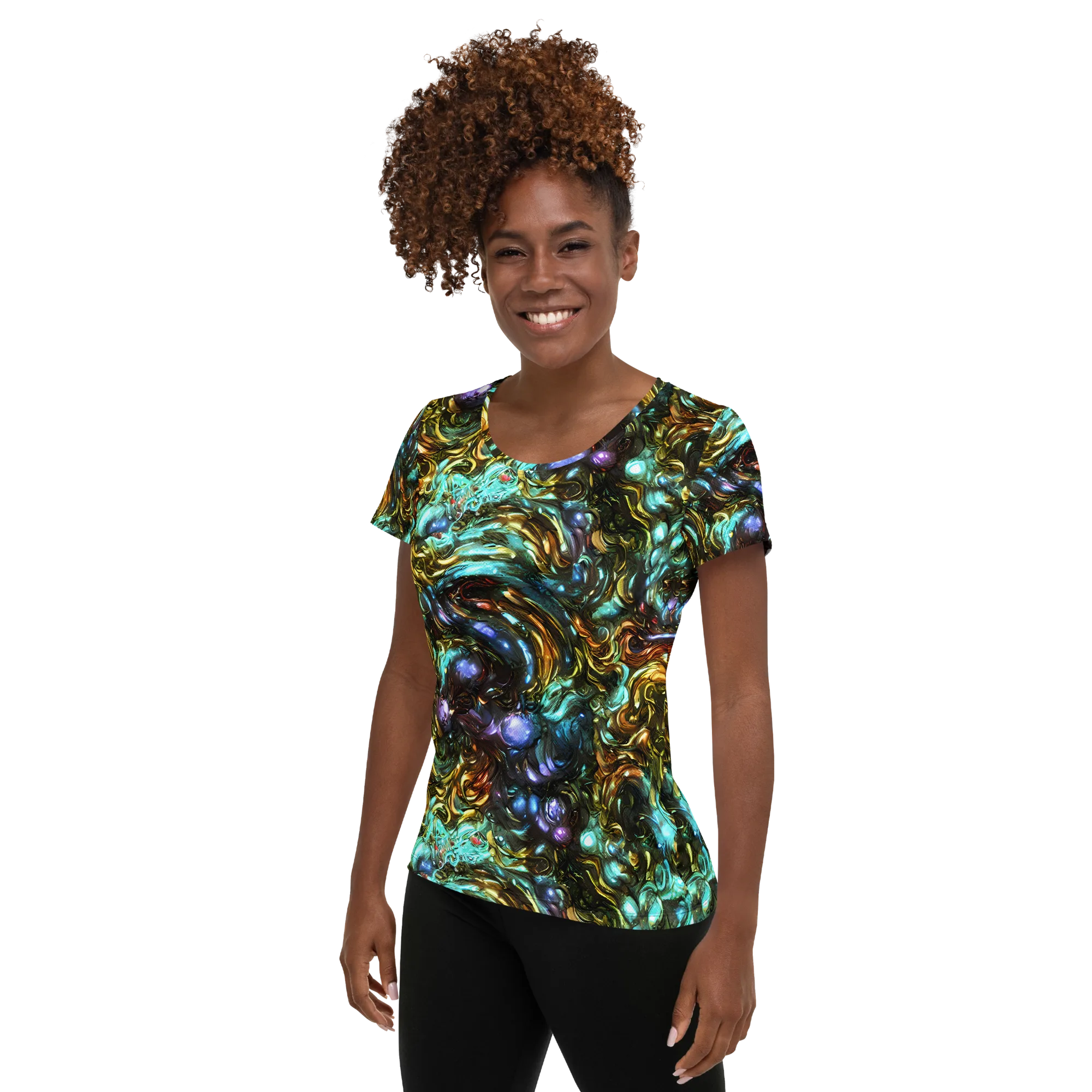 Liquid Dynasty on Women's Athletic T-Shirt — Left