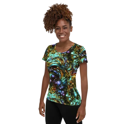 Liquid Dynasty on a Women's Athletic T-Shirt