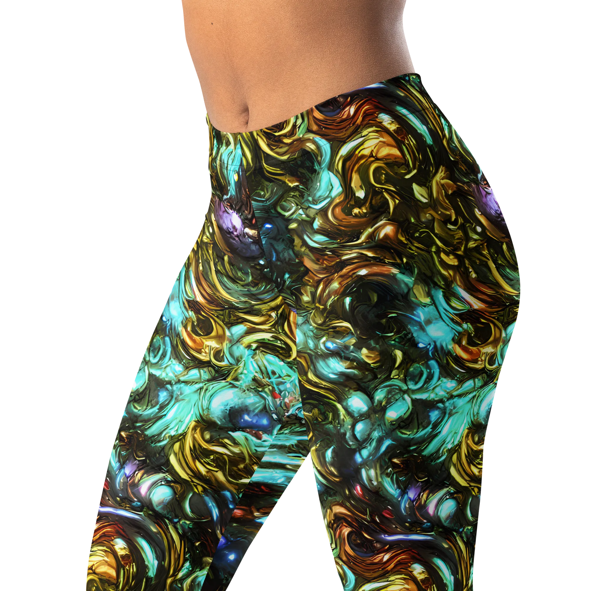 Liquid Dynasty on Leggings — Left Front