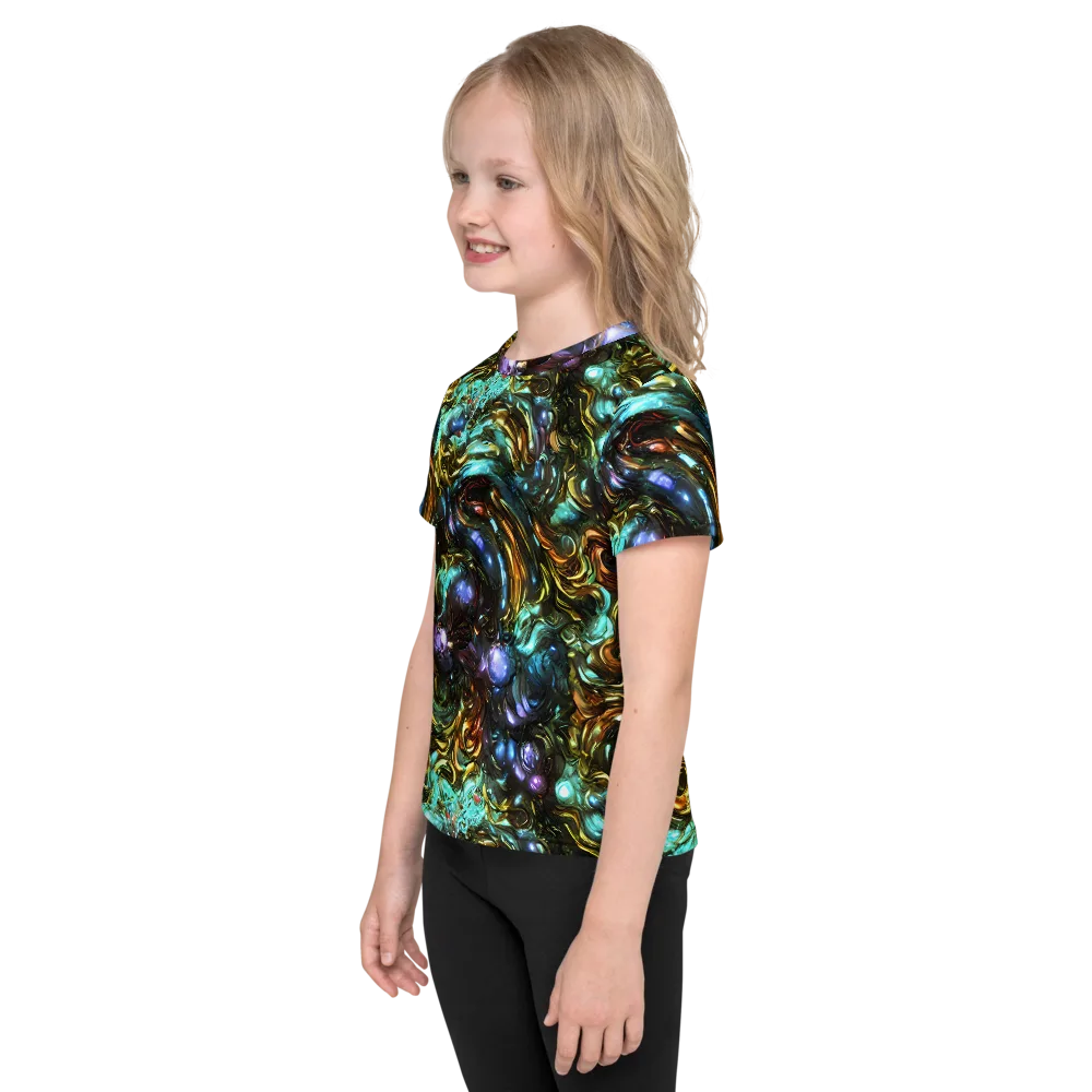 Liquid Dynasty on Kids Crew Neck T-Shirt — Left