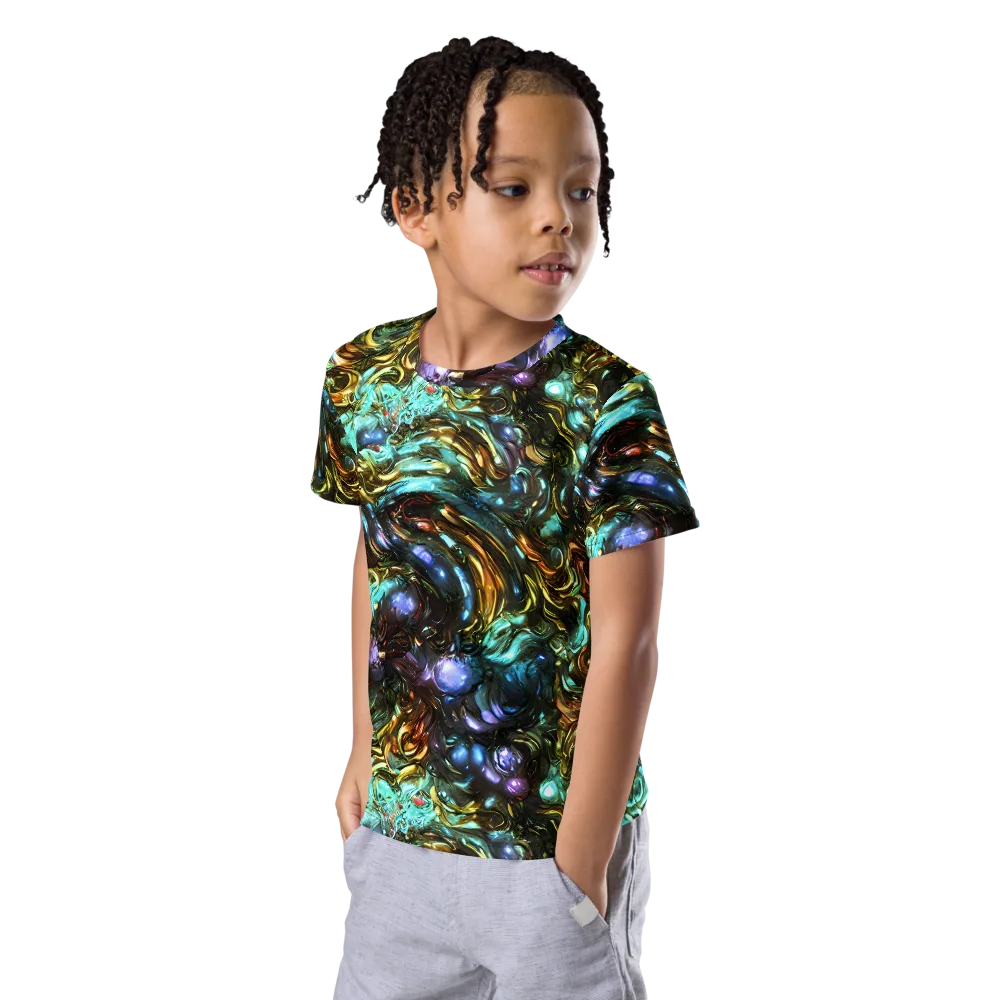 Liquid Dynasty on Kids Crew Neck T-Shirt — Left Front