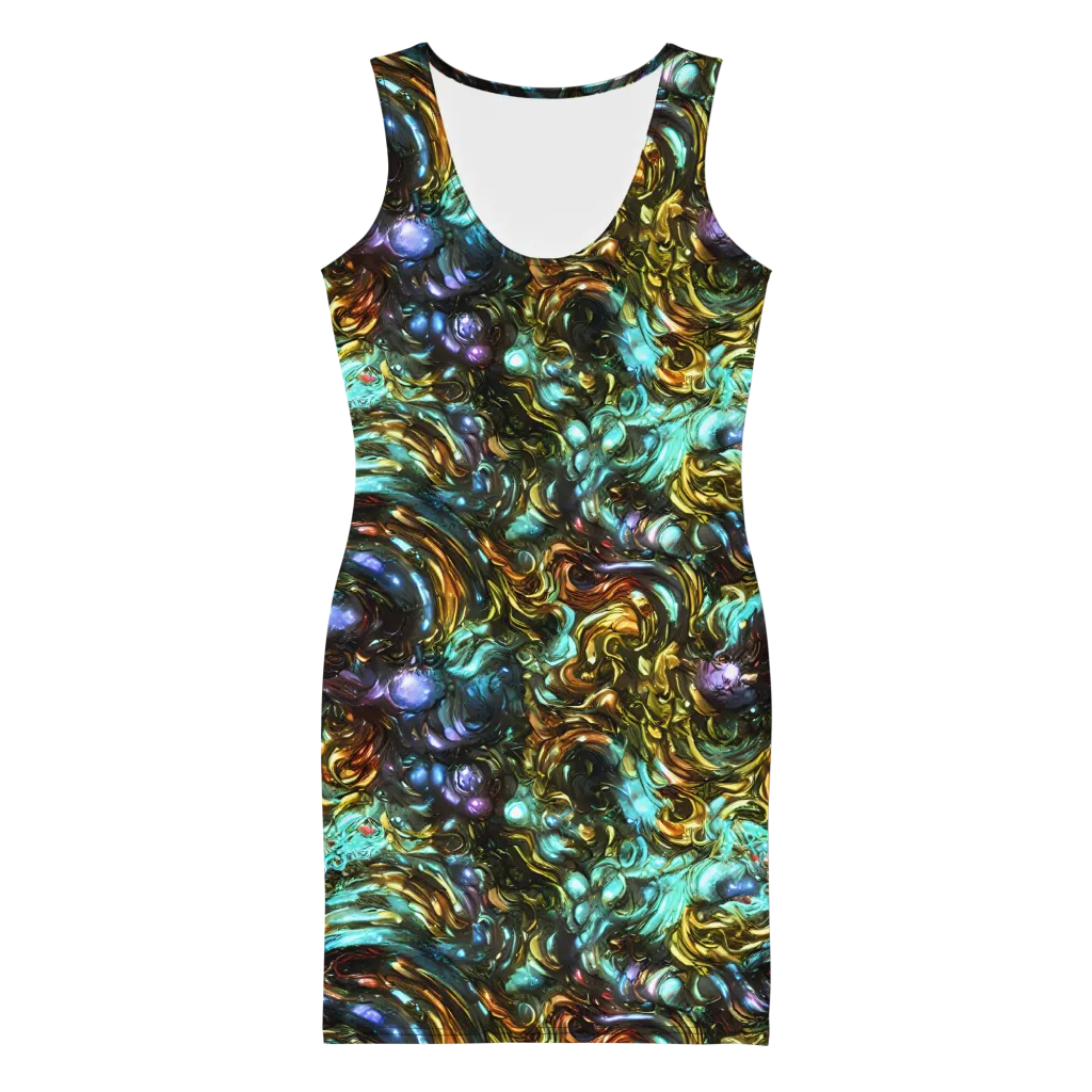 Liquid Dynasty on Bodycon Dress — Front